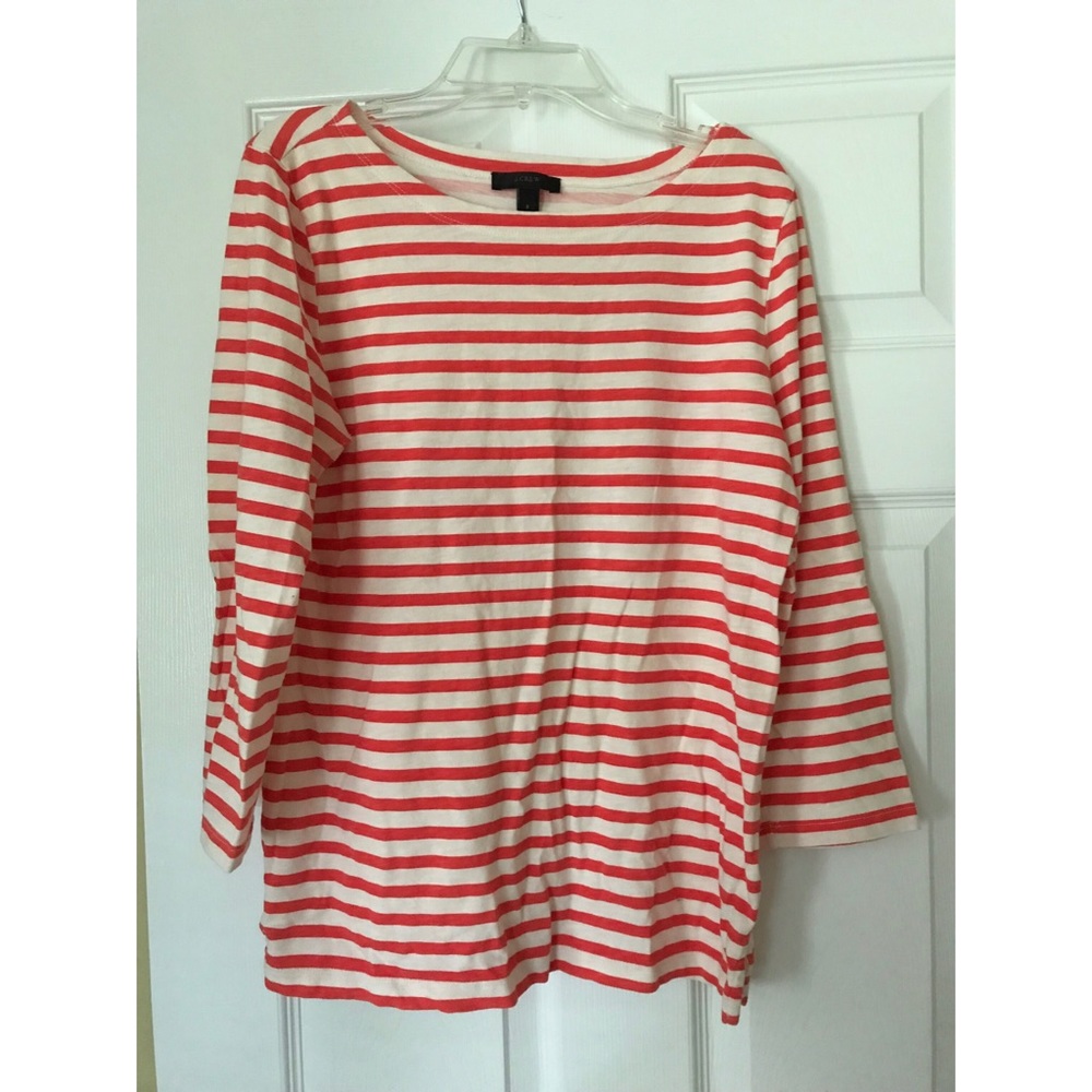 Like New J. Crew Orange Striped Shirt